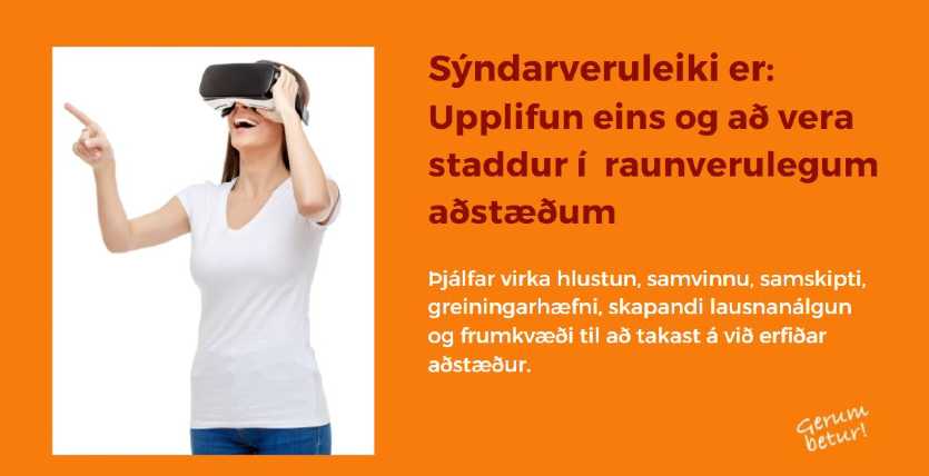 Sýndarveruleikaþjálfun í samskiptafræni og þjónustu